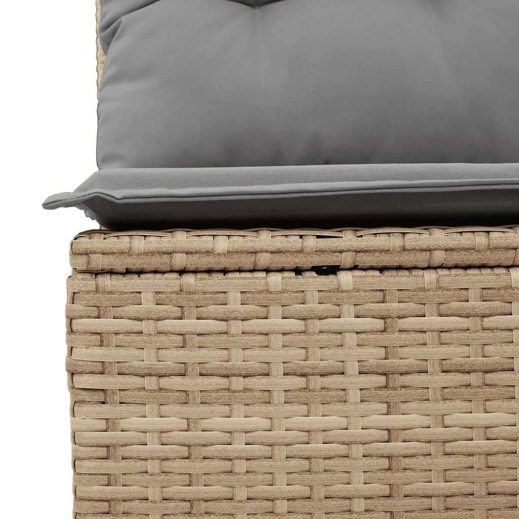 Beige 9-Piece Outdoor Garden Sofa Set with Cushions