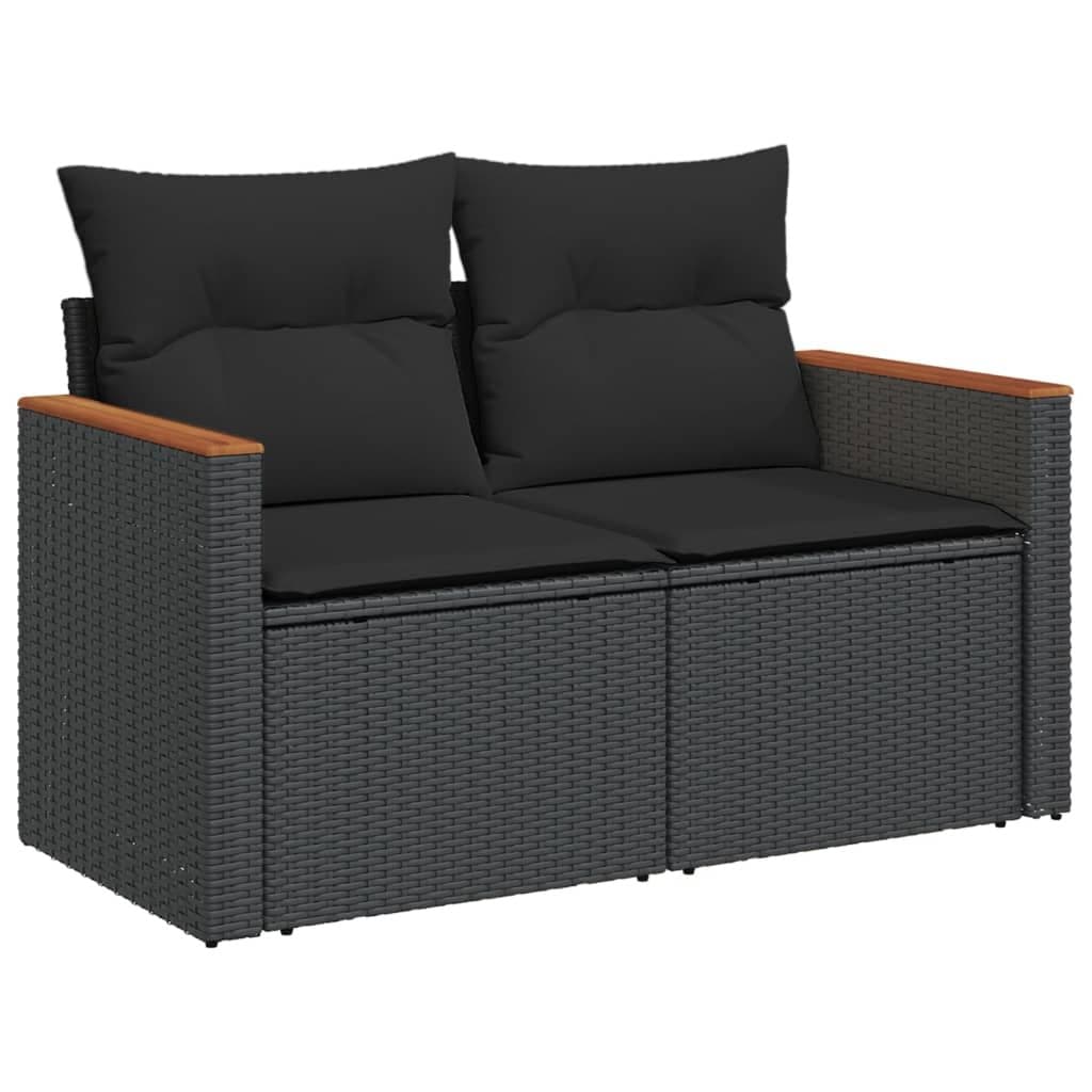 Garden Sofa Set 6 Piece Outdoor Furniture Patio Lounge Black Modular Sectional