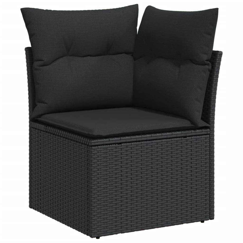Garden Sofa Set 6 Piece Outdoor Furniture Patio Lounge Black Modular Sectional