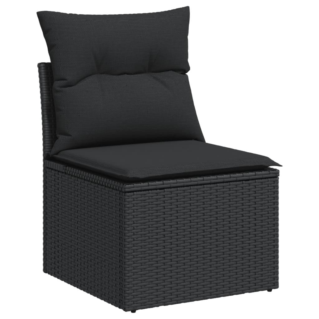 Garden Sofa Set 6 Piece Outdoor Furniture Patio Lounge Black Modular Sectional