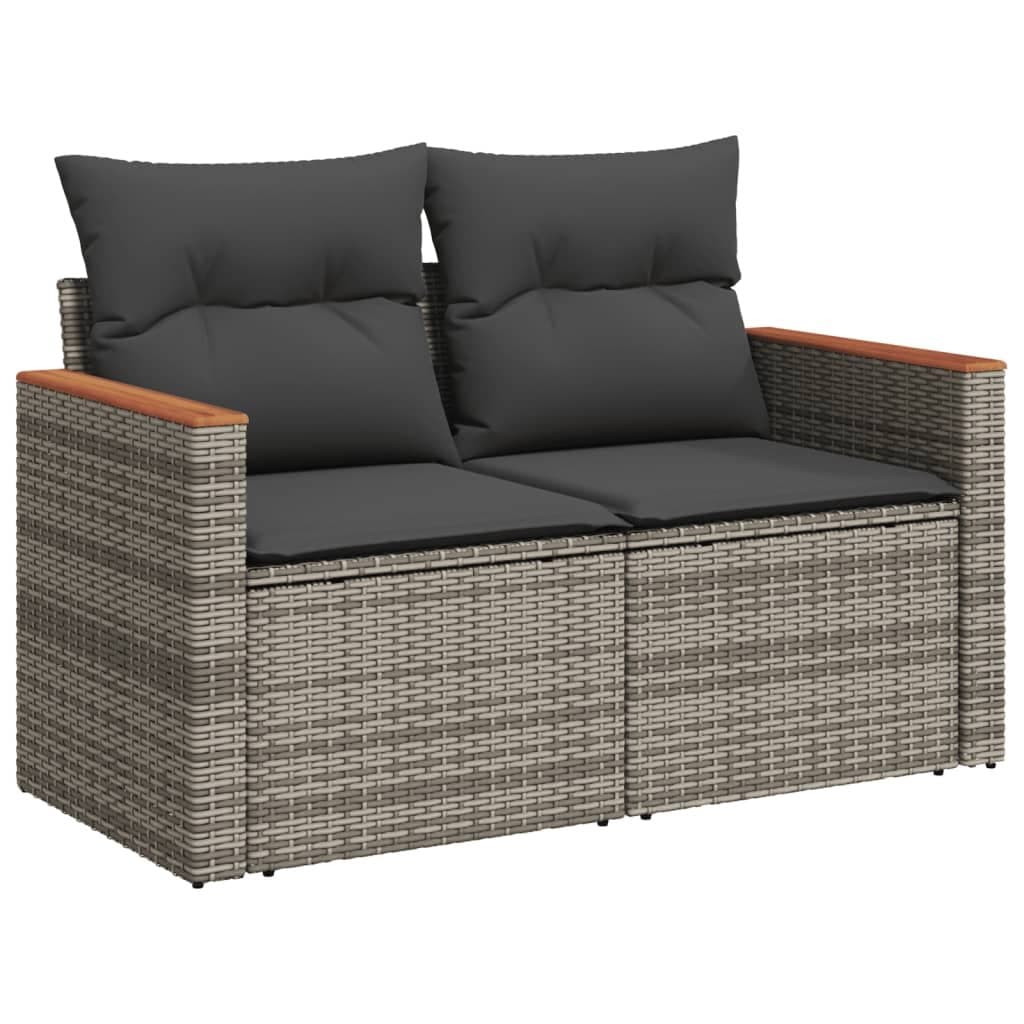 12-Piece Grey Garden Sofa Set with Cushions