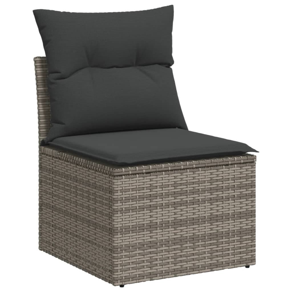 7 Piece Grey Poly Rattan Garden Sofa Set
