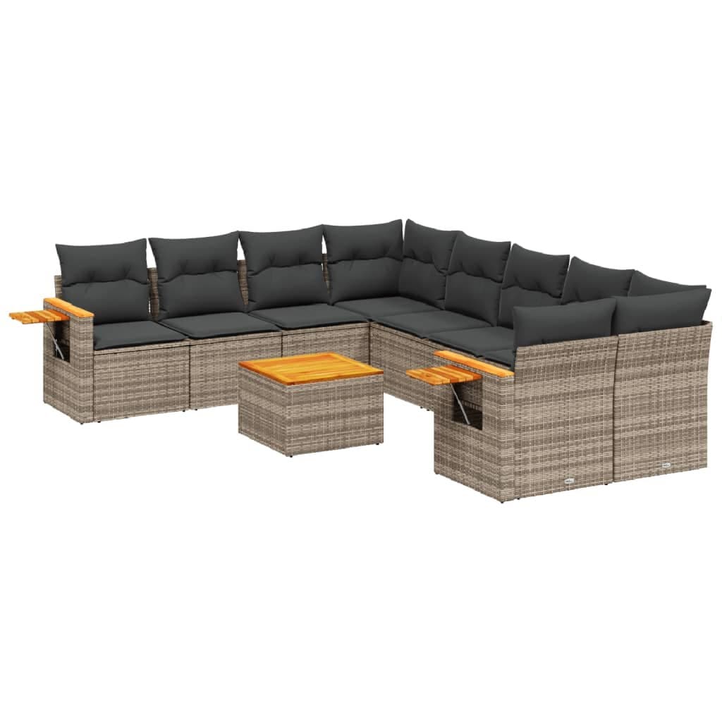 Modular Grey 9 Piece Outdoor Garden Sofa Set