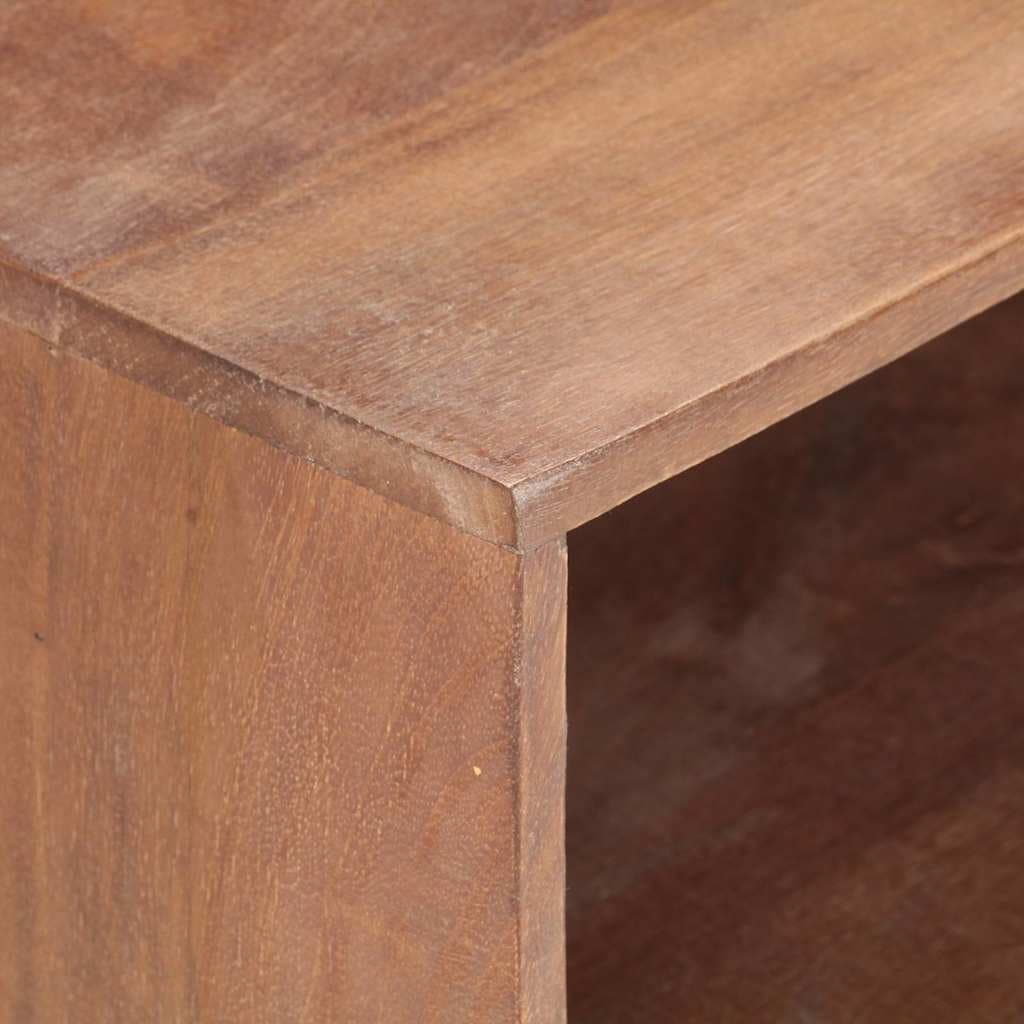 Solid Mango Wood Nightstand with Drawer and Shelf