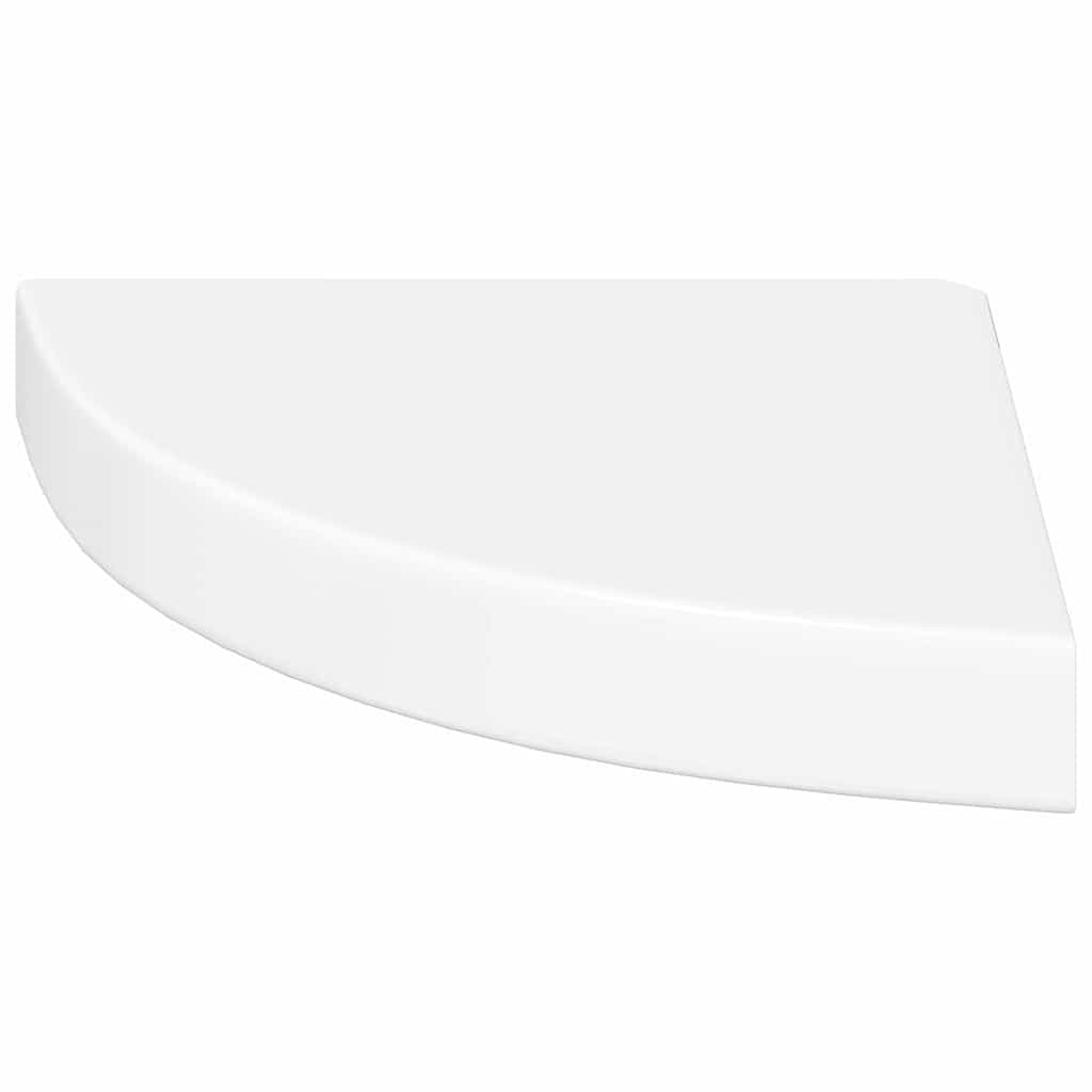 Floating Corner Shelves 4 pcs High Gloss White Wall Mount Display Storage