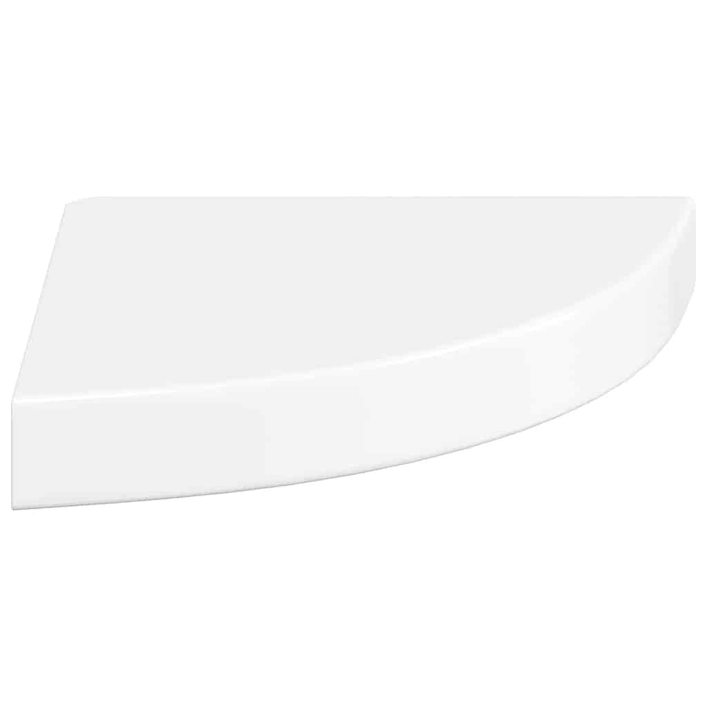 Floating Corner Shelves 4 pcs High Gloss White Wall Mount Display Storage