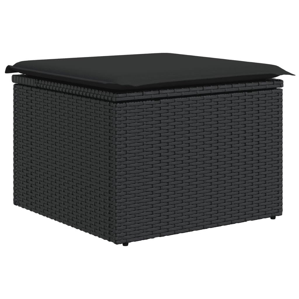 Outdoor Patio Garden Sofa Set 6-Piece Black Rattan