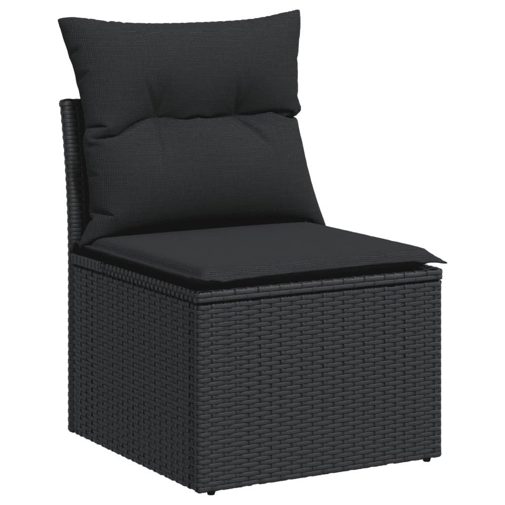 Outdoor Patio Garden Sofa Set 6-Piece Black Rattan