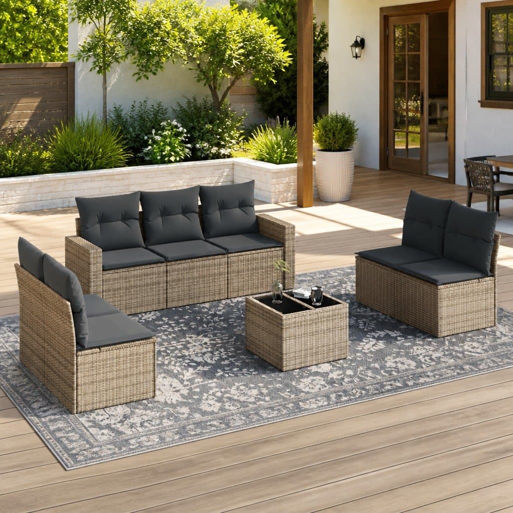 8 Piece Outdoor Garden Sofa Set with Storage