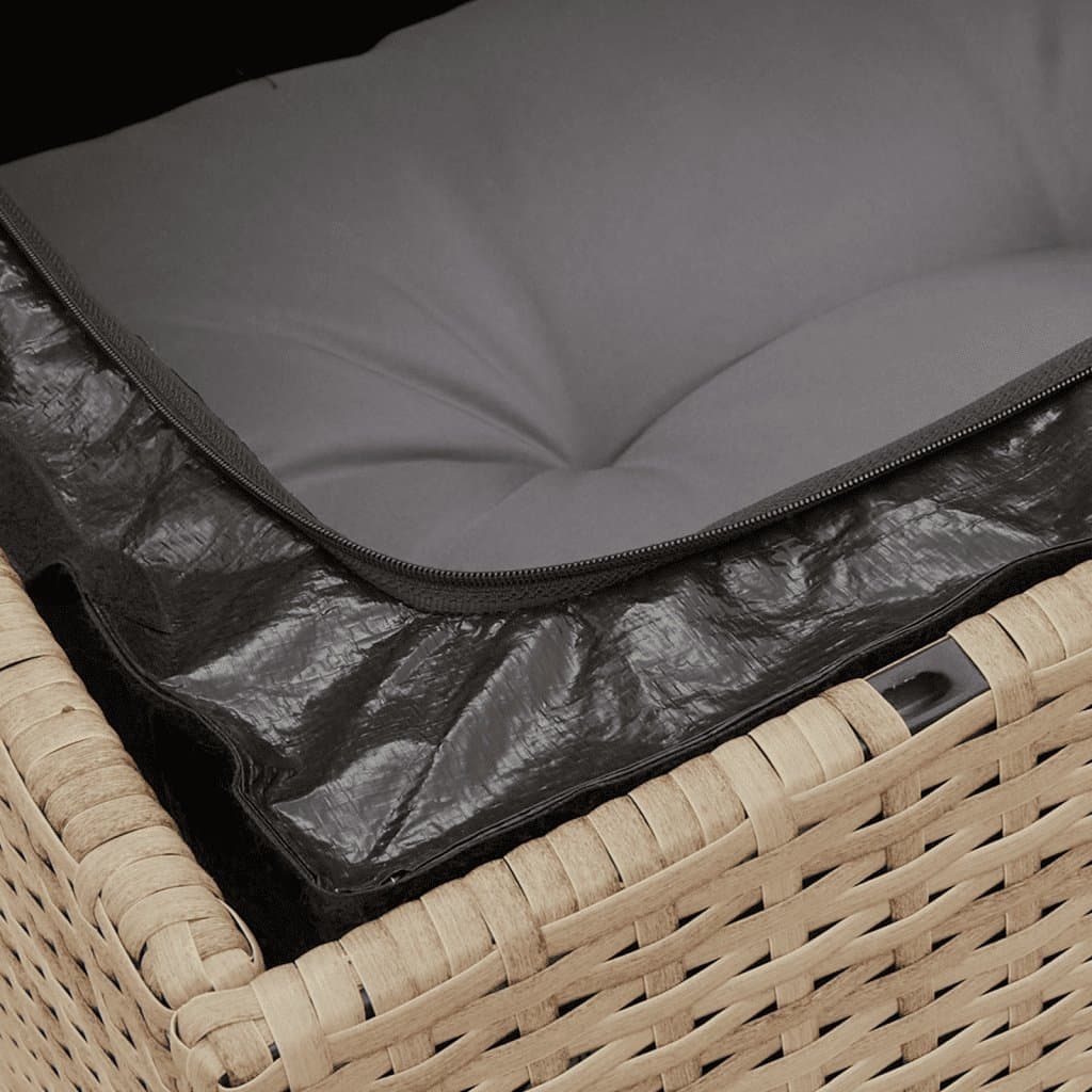 Beige 4-Piece Outdoor Garden Sofa Set with Storage