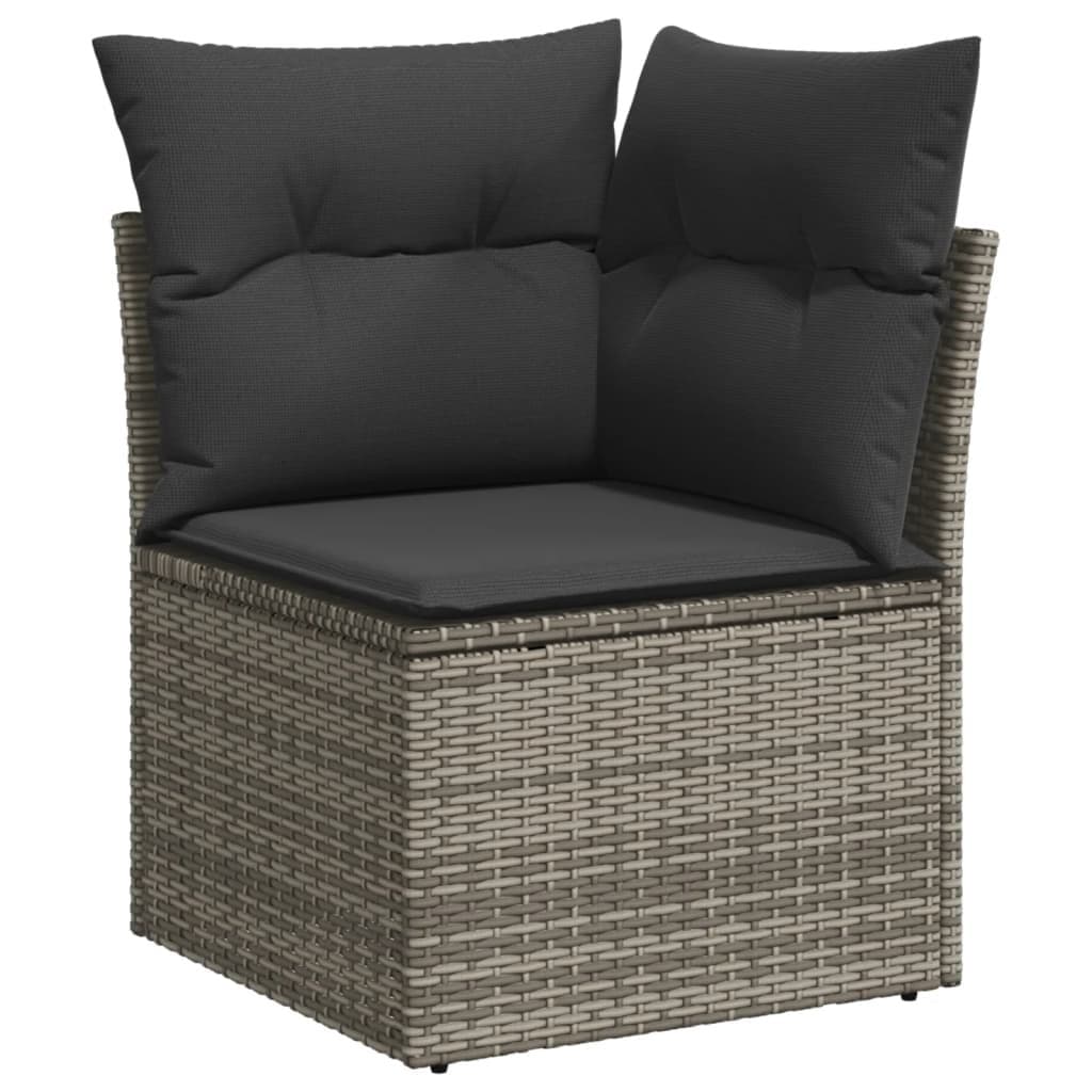Garden Sofa Set 6 Piece Outdoor Furniture Grey Poly Rattan Modular Patio Seating