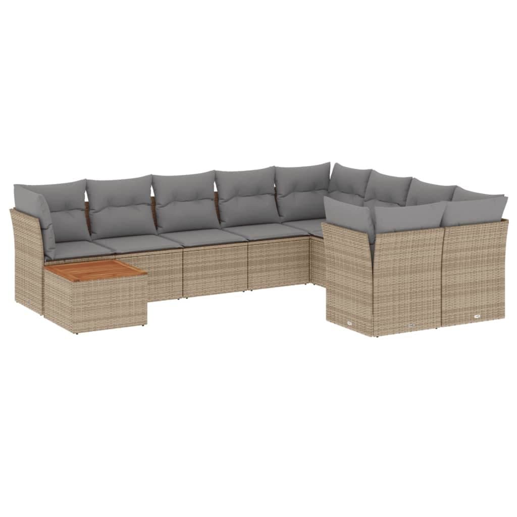 10-Piece Outdoor Garden Sofa Set in Beige