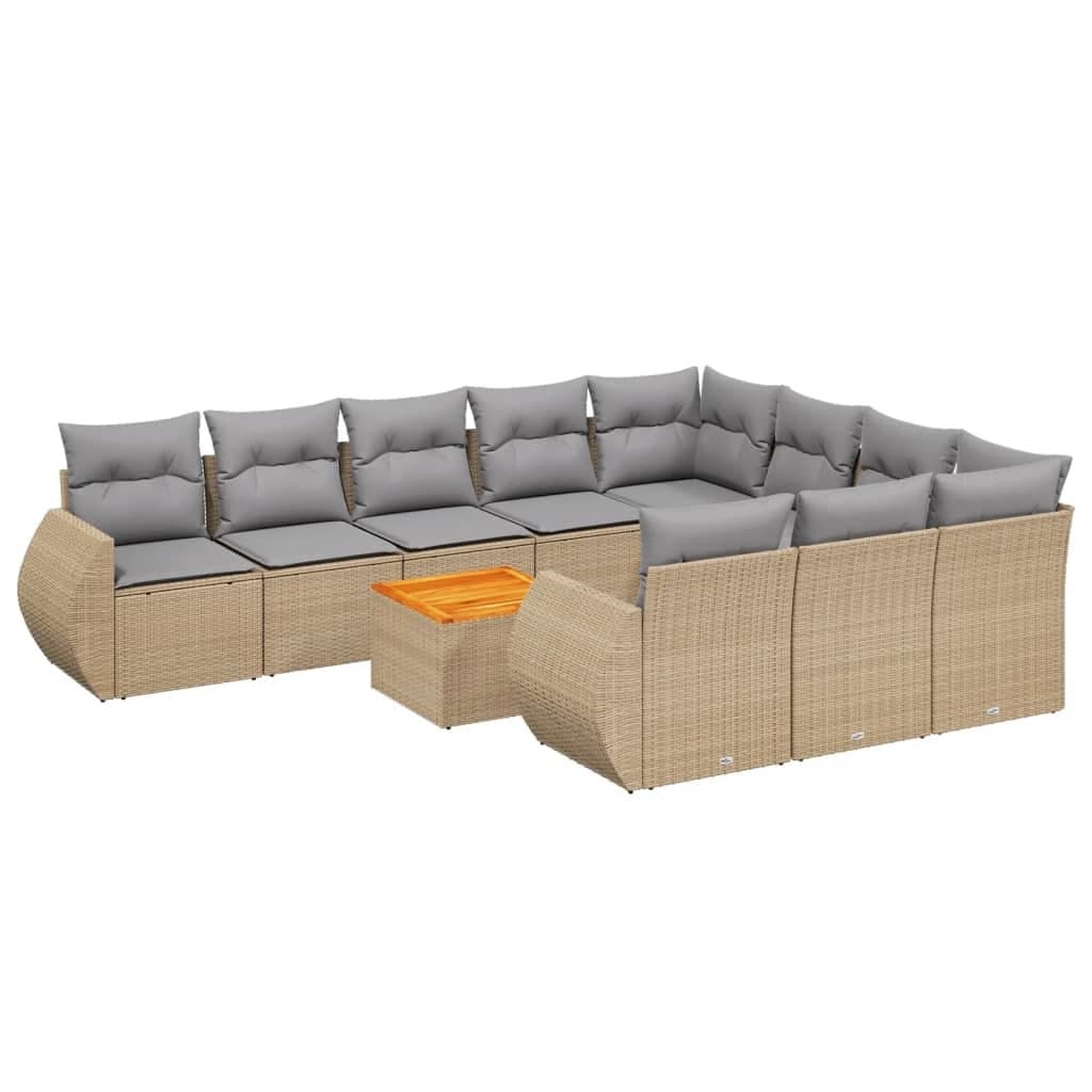 11 Piece Rattan Modular Garden Sofa Set