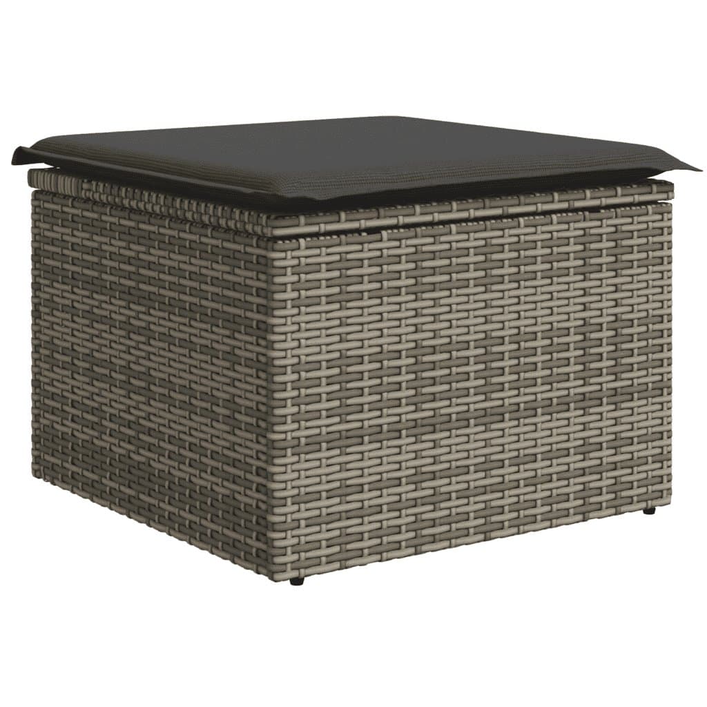 11-Piece Grey Rattan Garden Sofa Set