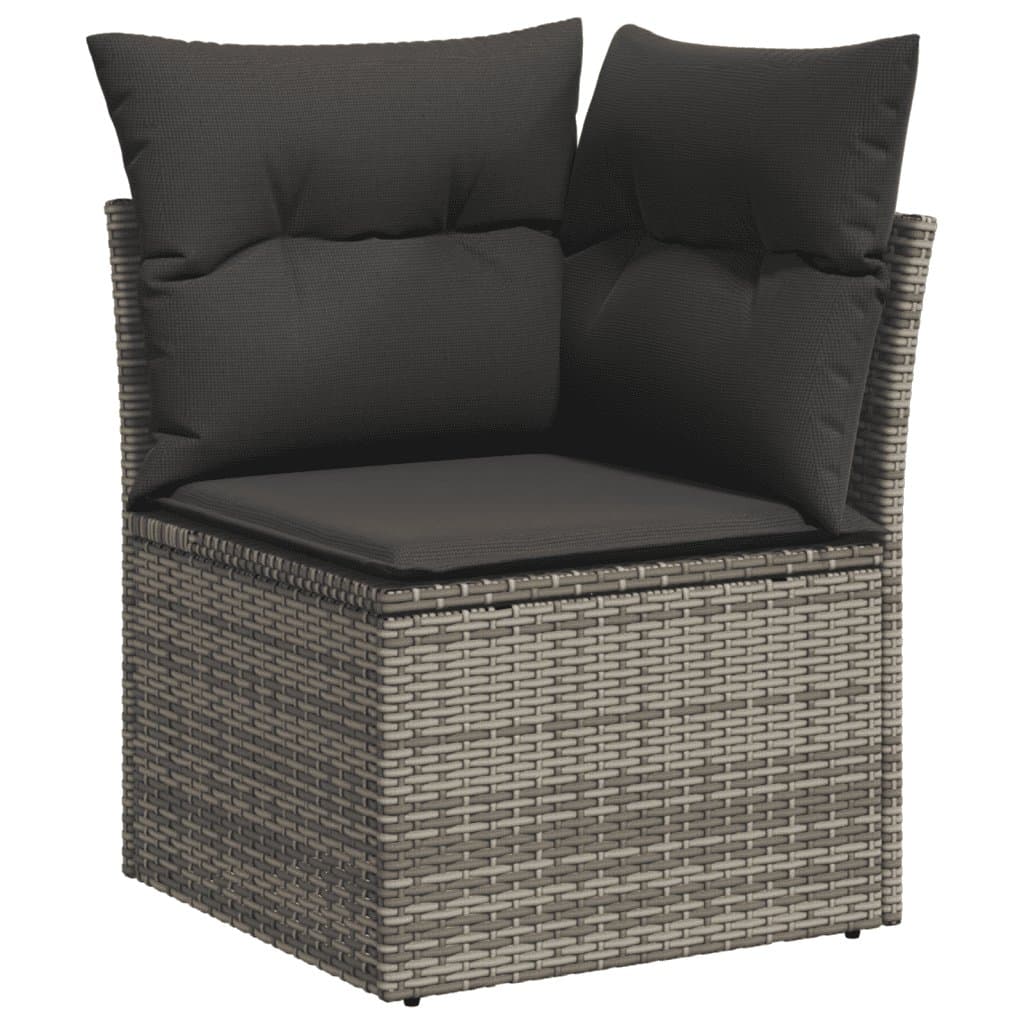 11-Piece Grey Rattan Garden Sofa Set