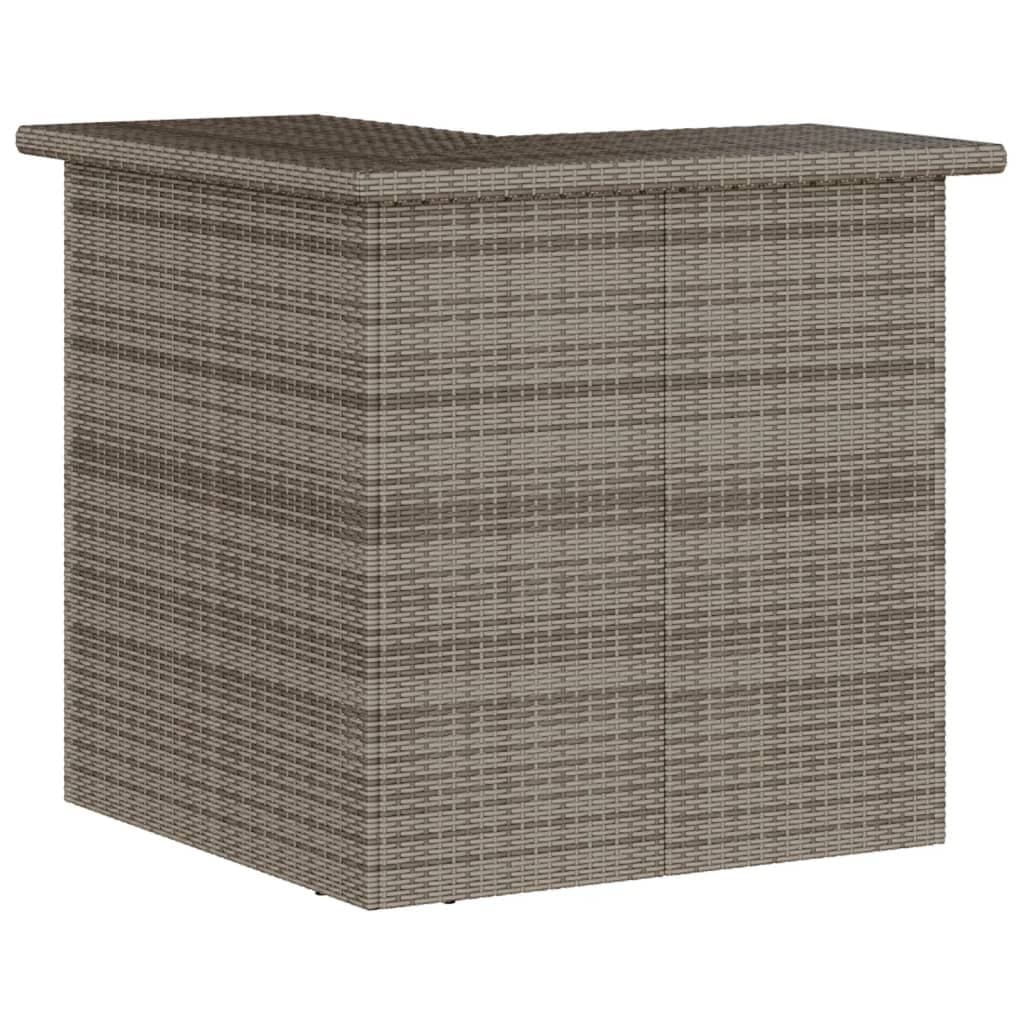 5 Piece Garden Bar Set Outdoor Patio Conversation Seating with Cushions Grey Rattan