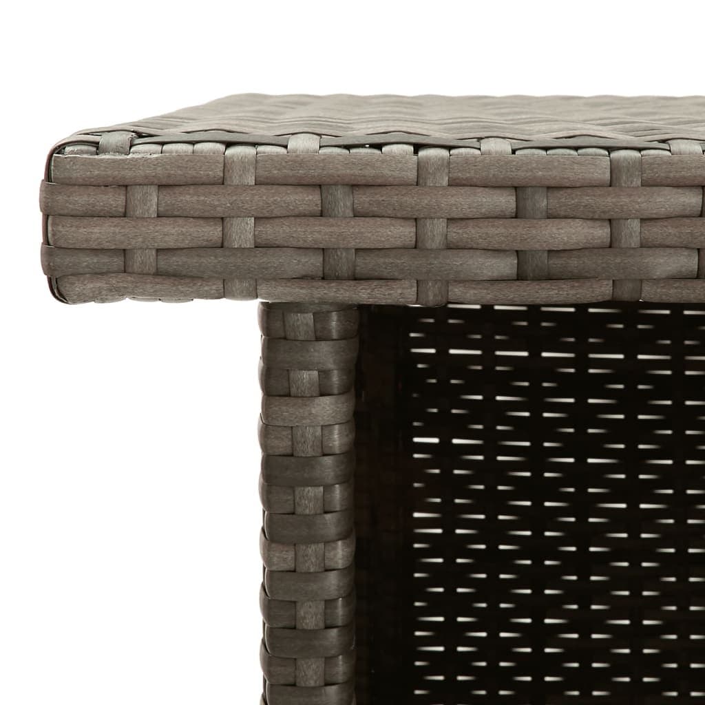 5 Piece Garden Bar Set Outdoor Patio Conversation Seating with Cushions Grey Rattan