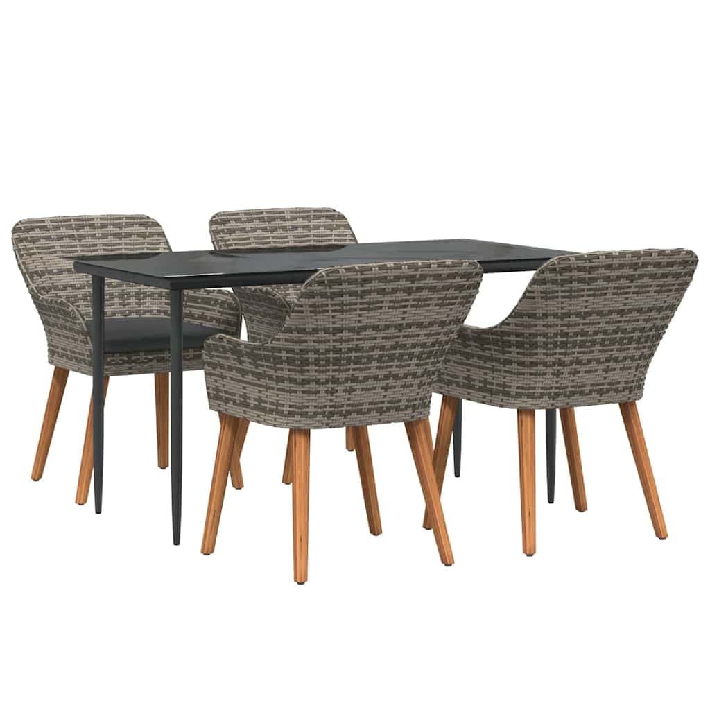 5-Piece Garden Dining Set with Cushions