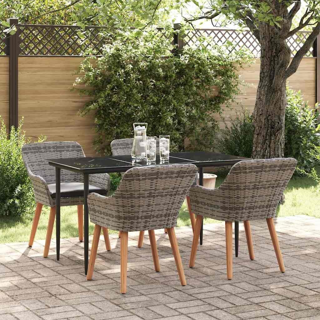 5-Piece Garden Dining Set with Cushions