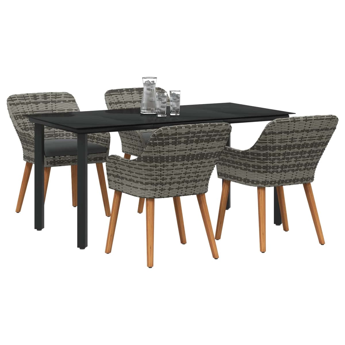 5-Piece Garden Dining Set with Cushions