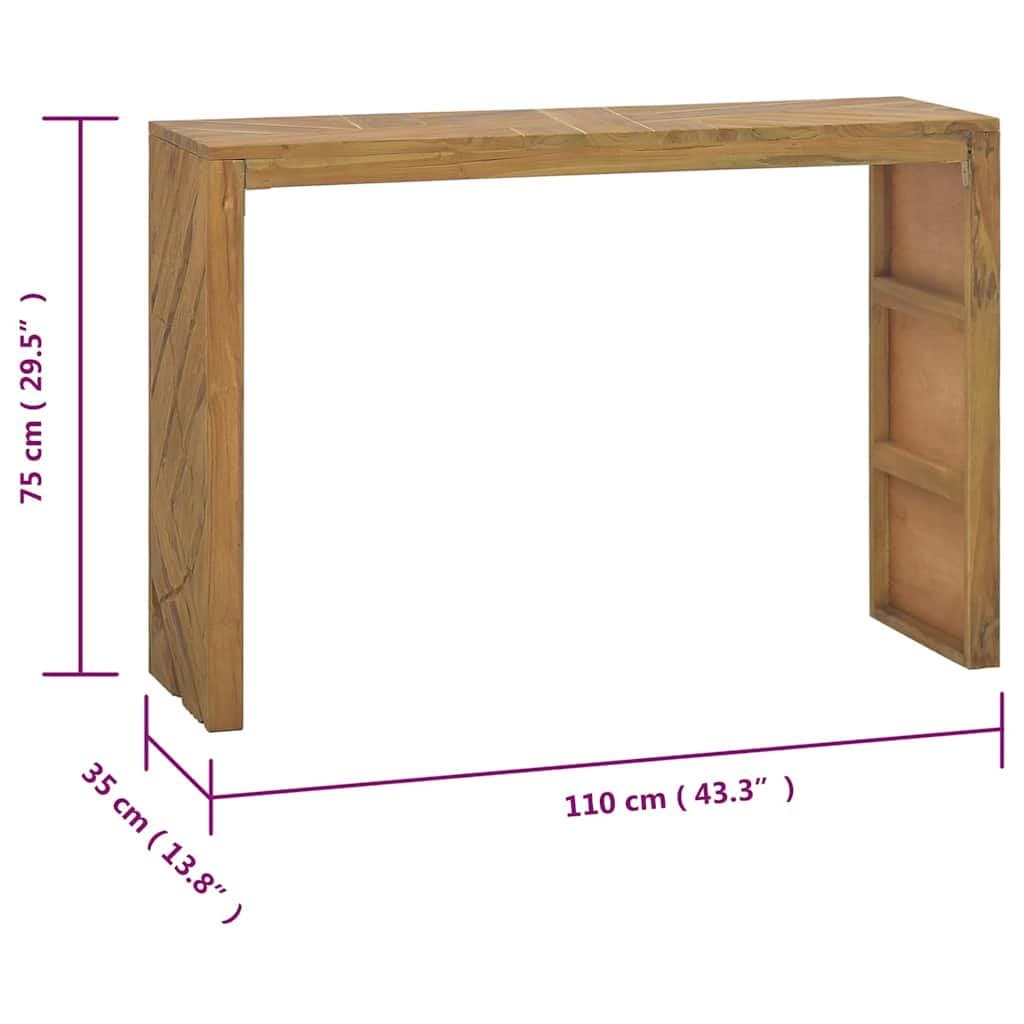 Teak Wood Console Table 110x35x75cm