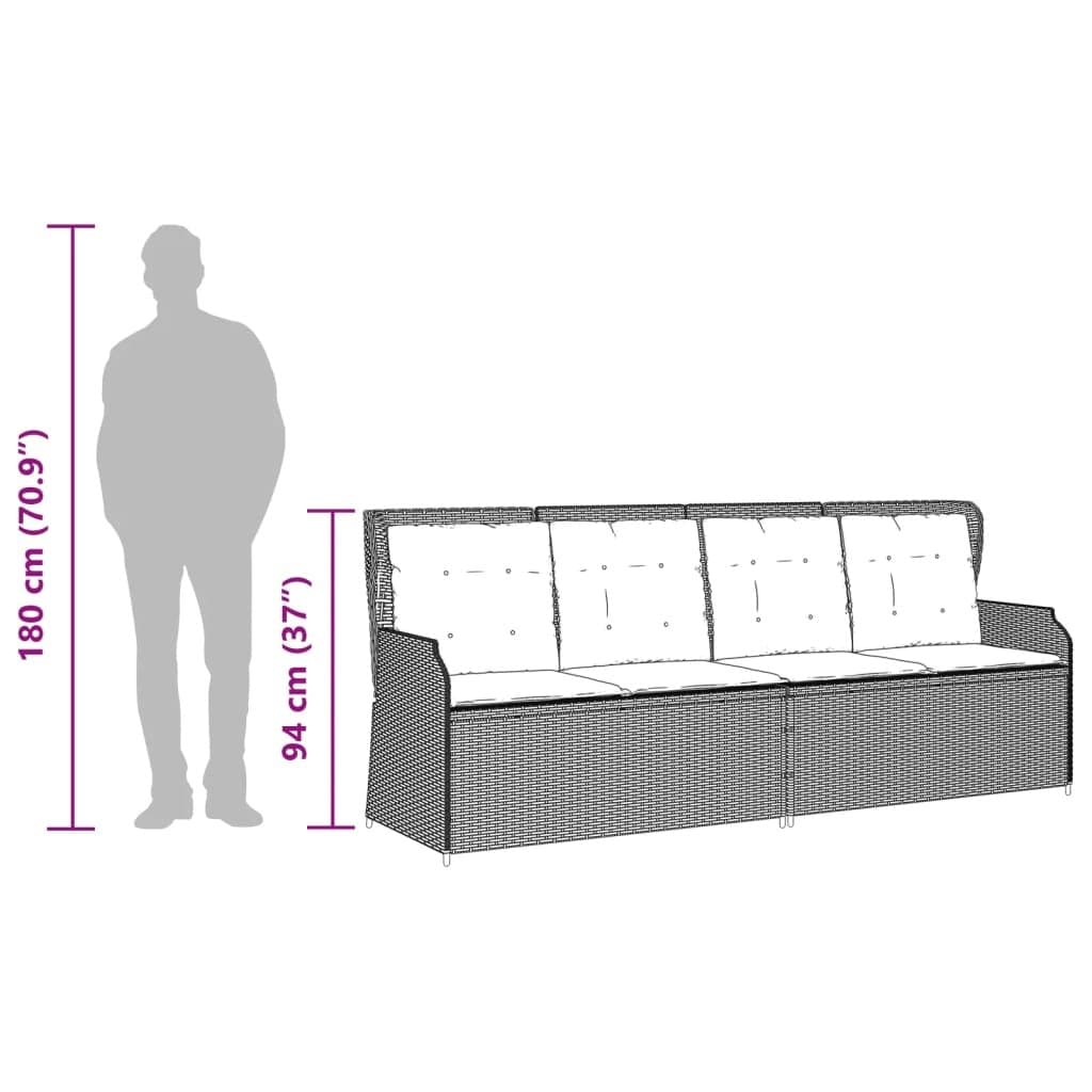 3 Piece Outdoor Garden Lounge Set with Cushions