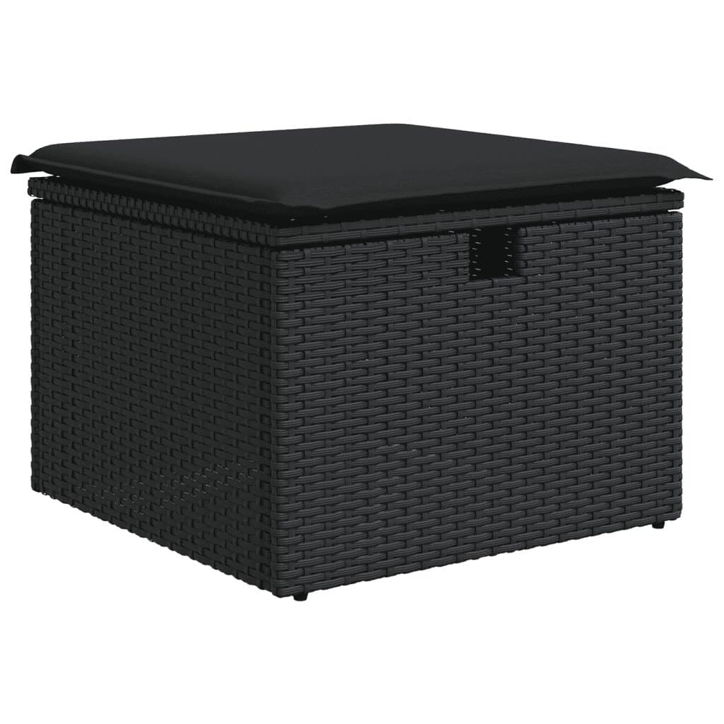 7 Piece Modular Garden Sofa Set in Black