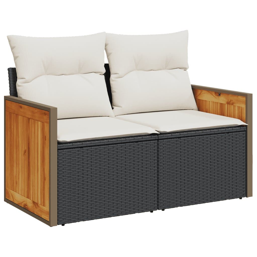 7 Piece Modular Garden Sofa Set in Black