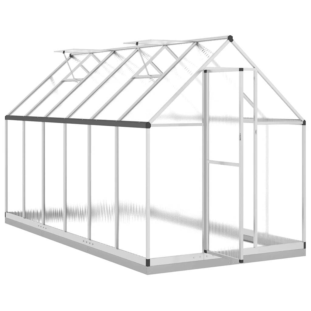 Walk-In Greenhouse with Silver Aluminium Frame 334x169x202 cm
