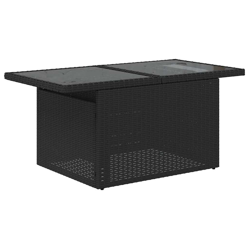 5 Piece Black Poly Rattan Garden Sofa Set