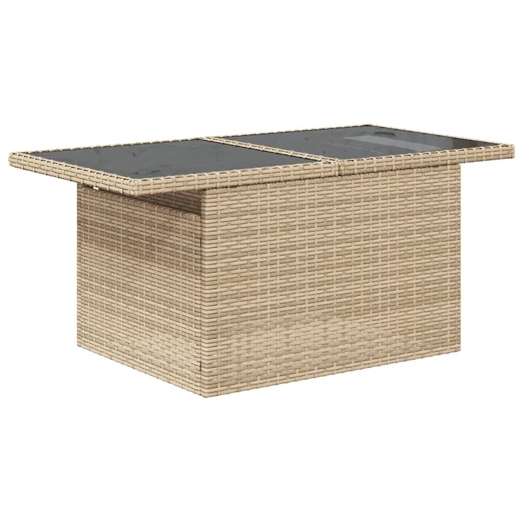 10-Piece Poly Rattan Outdoor Sofa Set in Beige