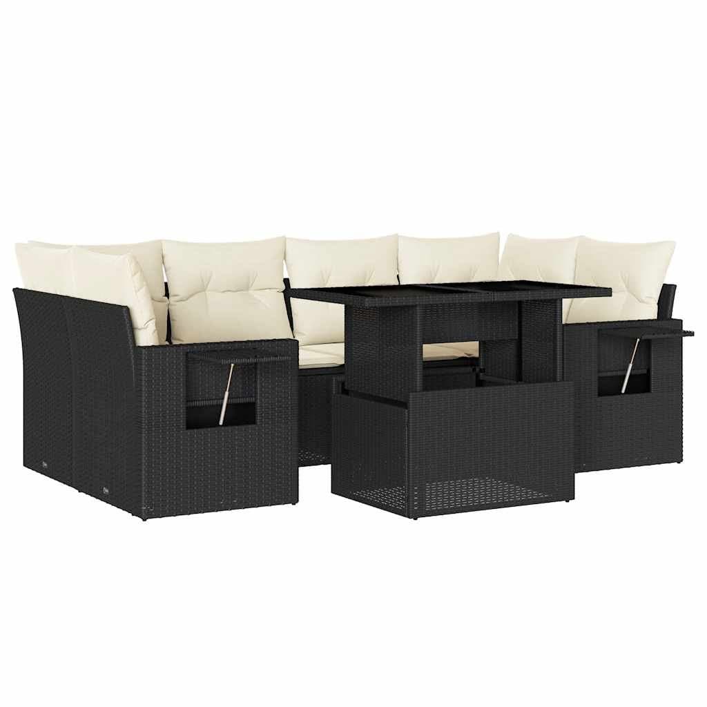 7 Piece Modular Garden Sofa Set with Adjustable Table