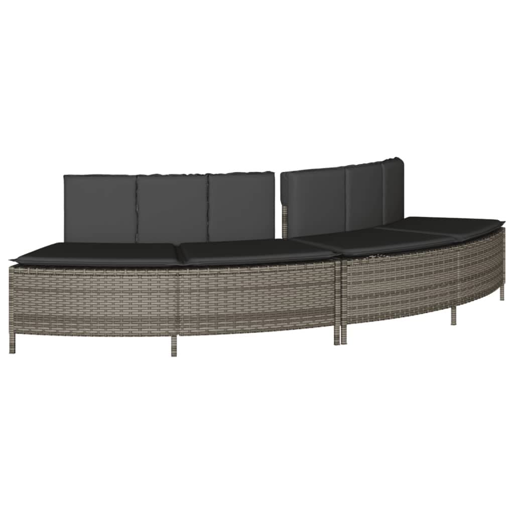 Grey PE Rattan Hot Tub Surround with Acacia Step