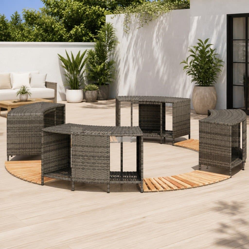 Hot Tub Surround with Storage and Step in Grey