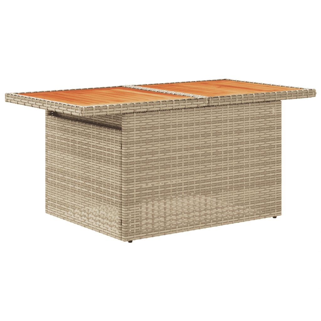 Beige 8-Piece Outdoor Garden Sofa Set with Cushions