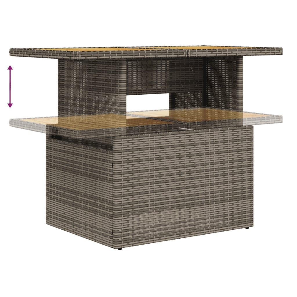 8 Piece Outdoor Sofa Set in Grey Poly Rattan