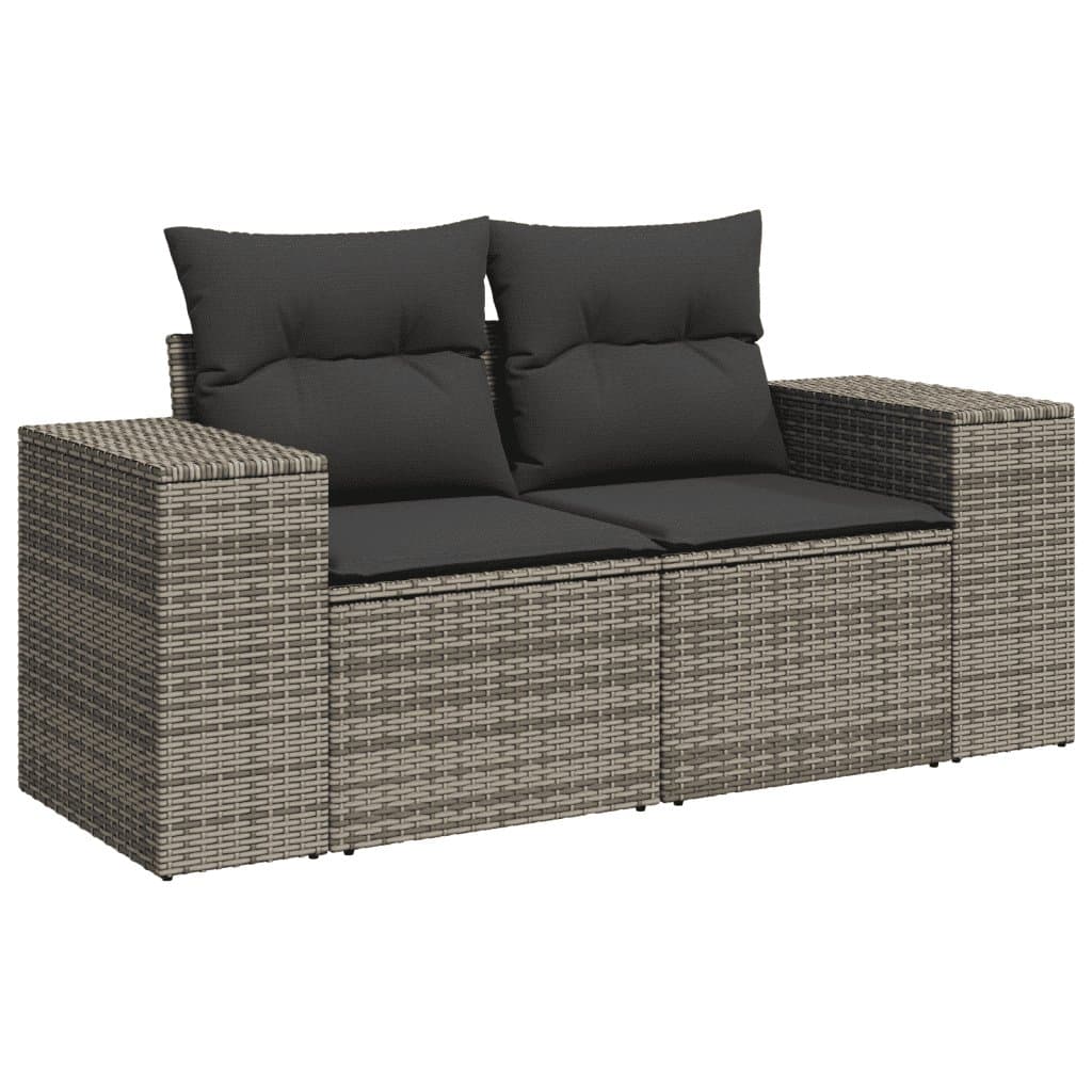 8 Piece Outdoor Sofa Set in Grey Poly Rattan