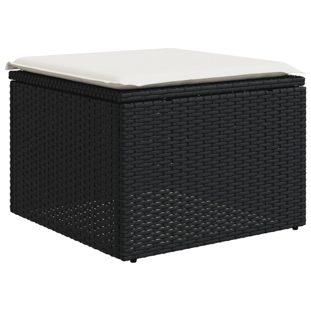 8 Piece Black Poly Rattan Garden Sofa Set