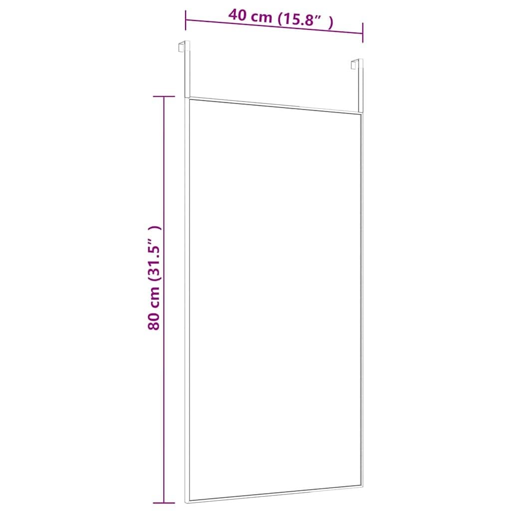 Black Door Mirror 40x80 cm for Over Door Use