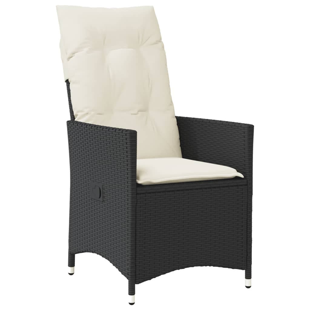 7 Piece Garden Dining Set in Black Poly Rattan
