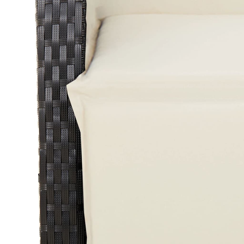 7 Piece Garden Dining Set in Black Poly Rattan