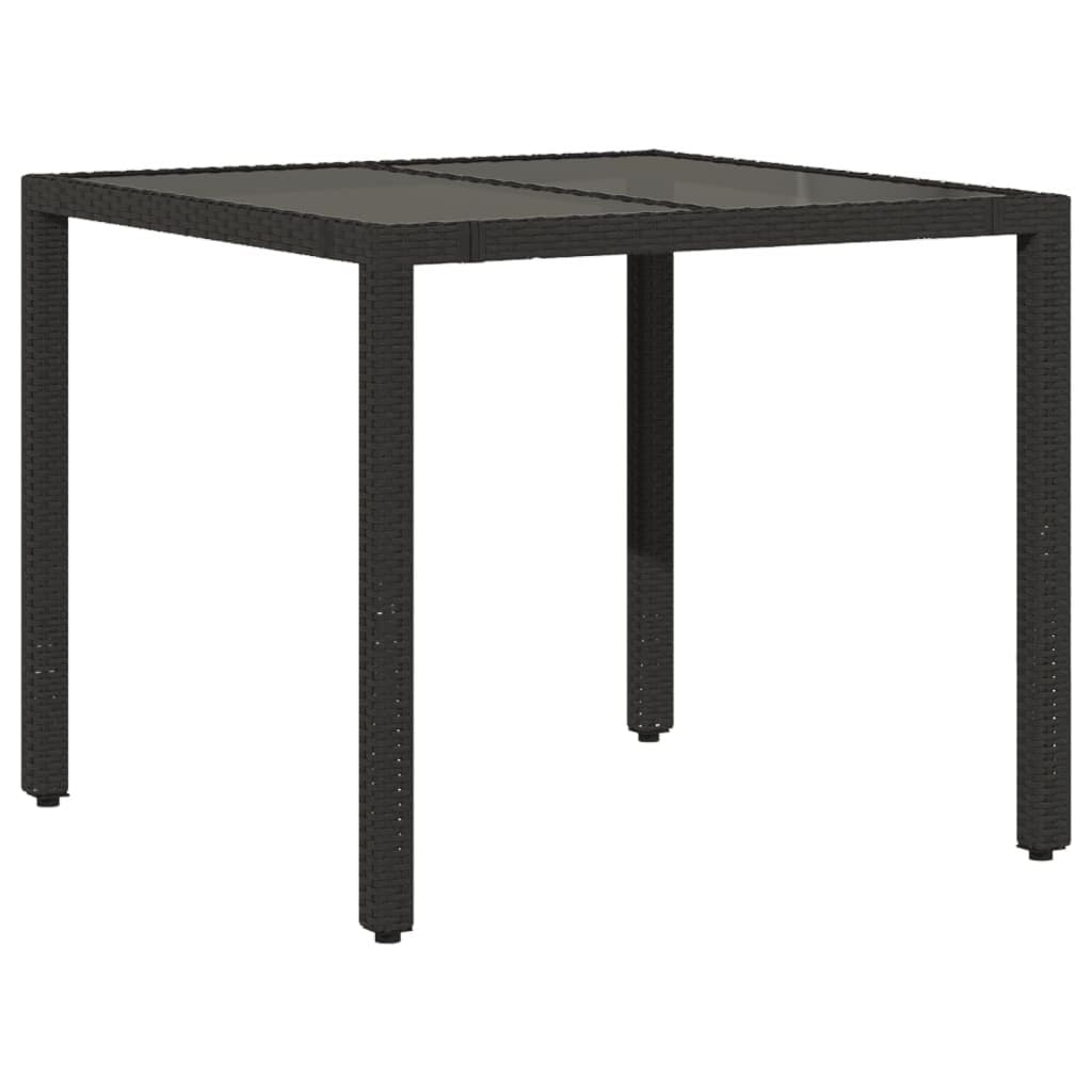 5-Piece Black Rattan Outdoor Dining Set for Patio