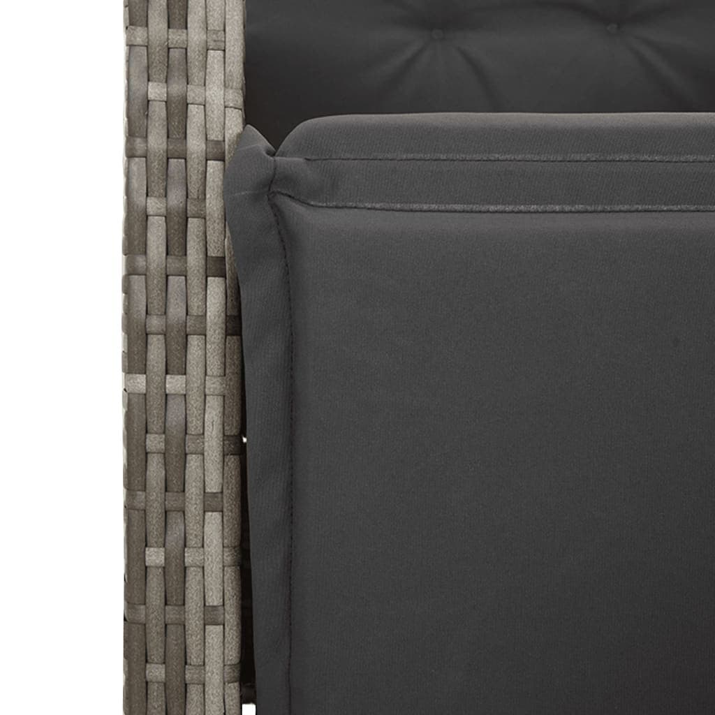 Grey Poly Rattan 3-Piece Outdoor Bistro Set