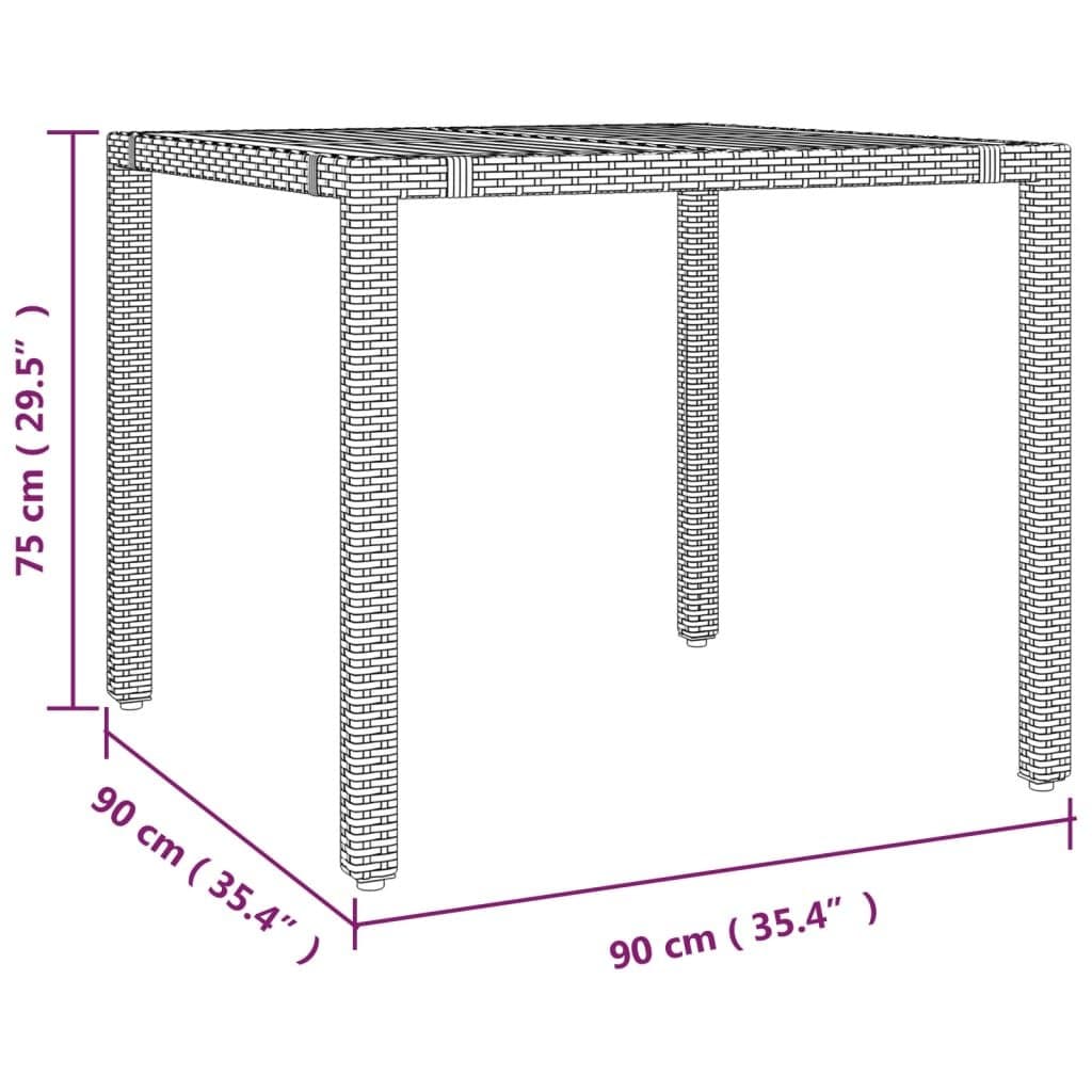 Grey Poly Rattan 3-Piece Outdoor Bistro Set