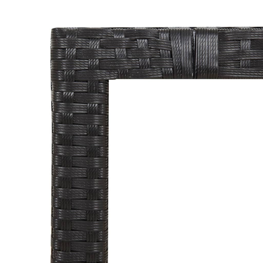 7-Piece Outdoor Bistro Set with Cushions in Black Poly Rattan