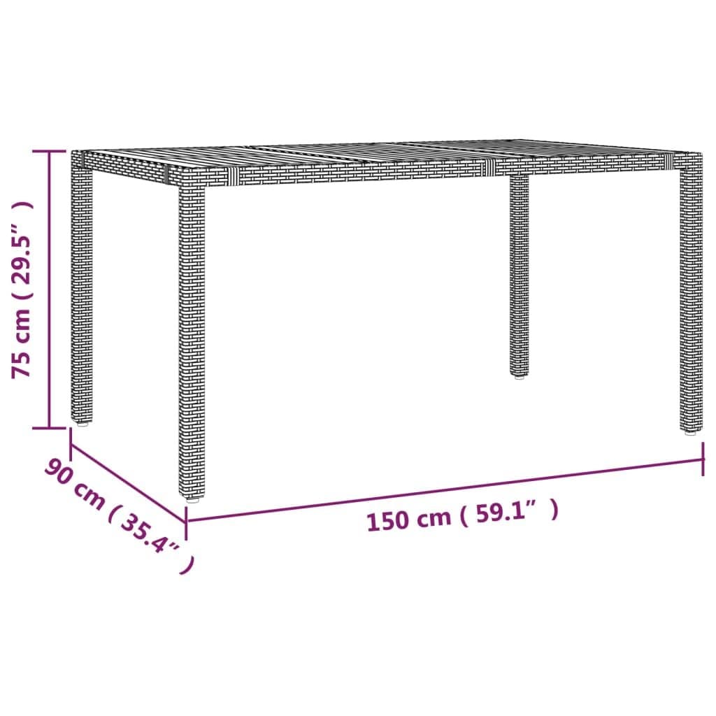 7-Piece Outdoor Bistro Set with Cushions in Black Poly Rattan