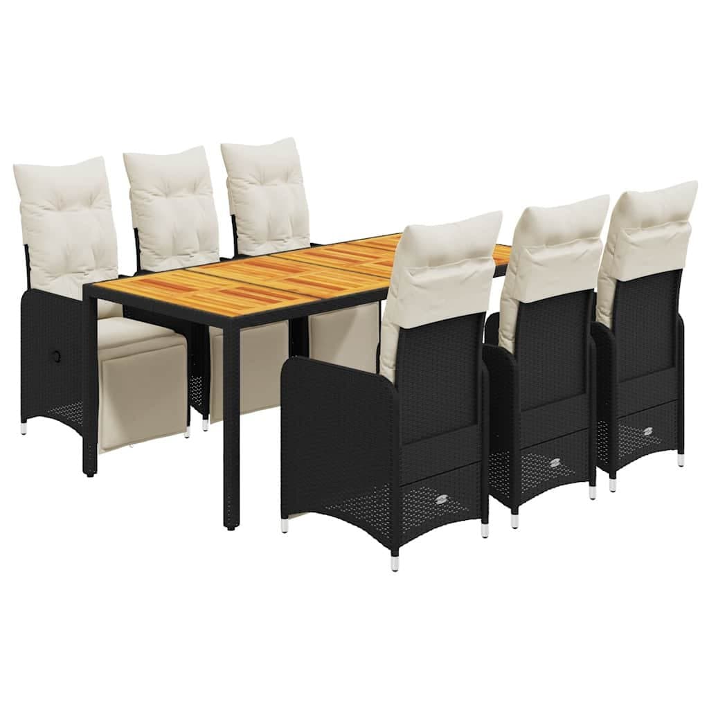 7 Piece Bistro Set with Cushions for Outdoor Dining