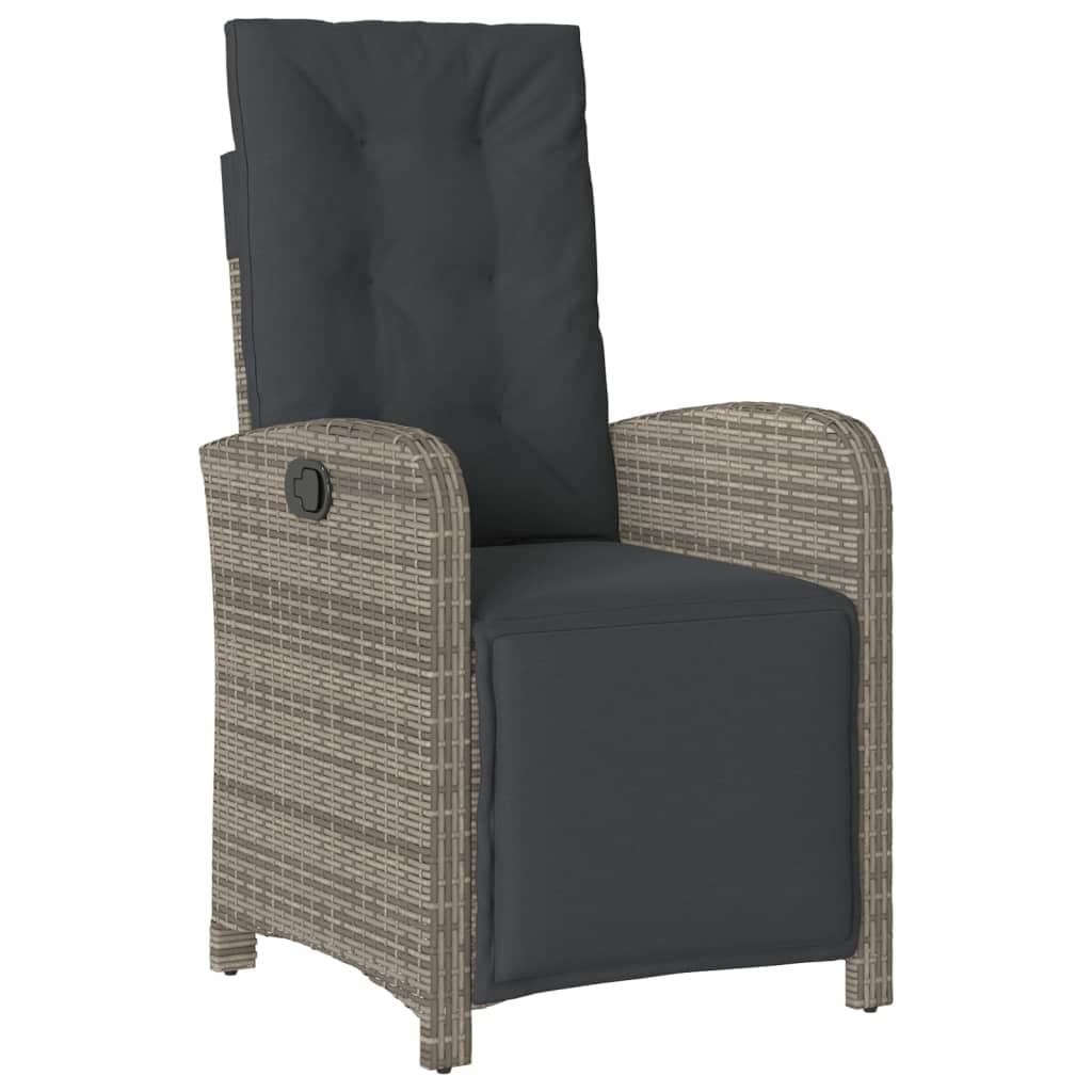 5 Piece Garden Dining Set with Adjustable Cushions in Grey