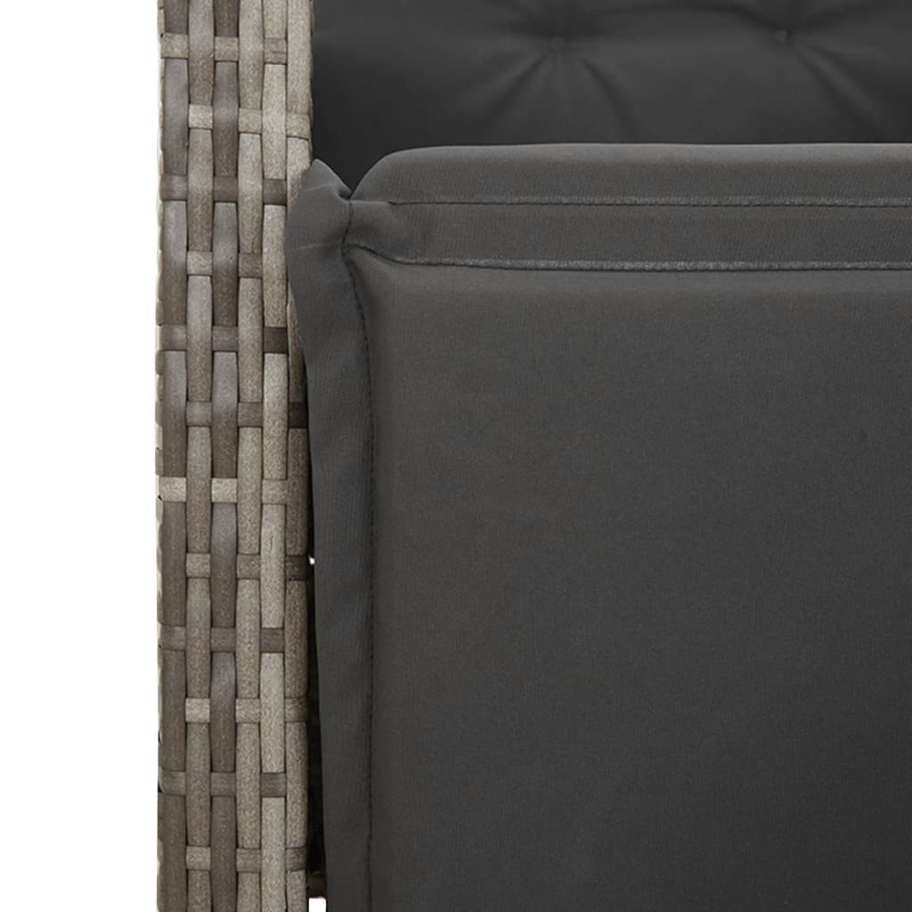 5 Piece Garden Dining Set with Adjustable Cushions in Grey