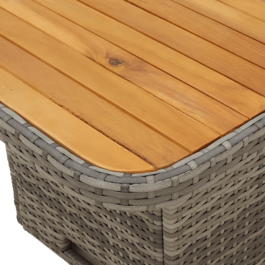 5 Piece Garden Dining Set with Adjustable Cushions in Grey